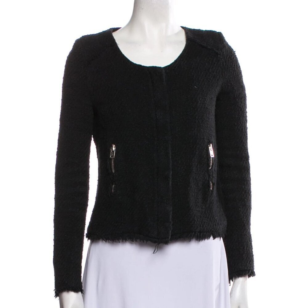 IRO Tweed Moto Jacket Black Small